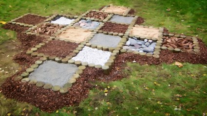 Dažādi mulčējamie materiāli..