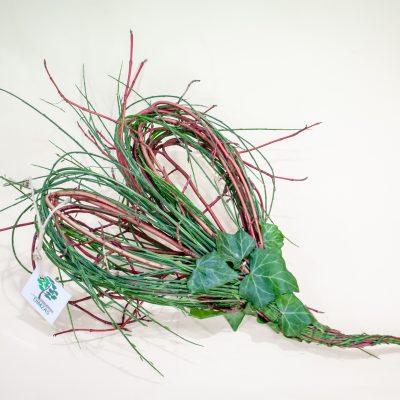 Sirds formas dekors no dažādiem zariem