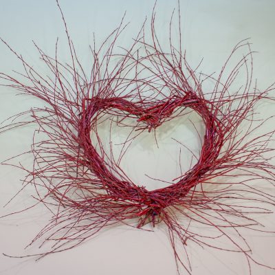 Sirds formas dekors no purpura kārkla šķirnes 'Nana' zariem