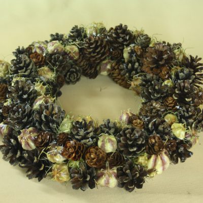 Adventes vainags, čiekuri un nigella, D 20 cm