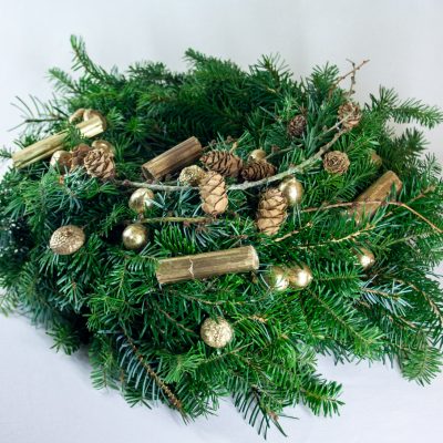 Adventes vainags, Serbijas egle un zelts, D 30 cm