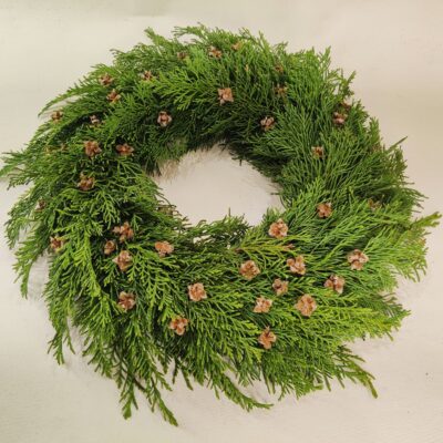 Pacipreses adventes vainags ar pacipreses čiekuriem, D 30 cm