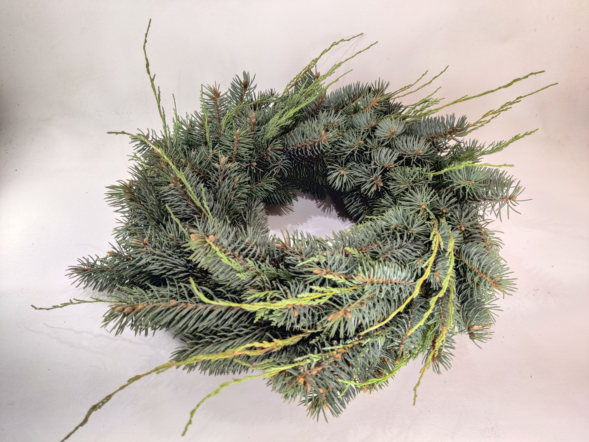 Sudrabegles zaru vainaga sagatave ar kadiķa akcentiem, D 30 cm - Image 2