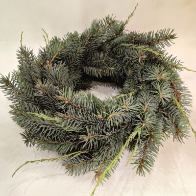 Sudrabegles zaru vainaga sagatave ar kadiķa akcentiem, D 30 cm